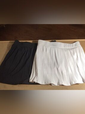 90 Degree By Reflex Pleated Mini Skirts - Black & White